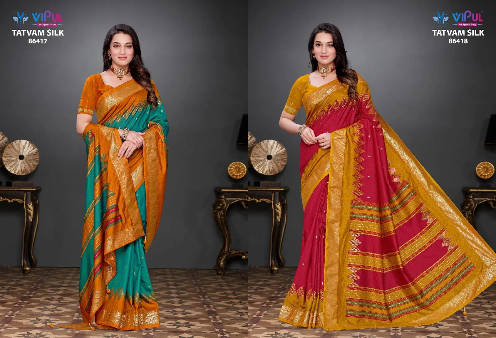 Tatvam Silk By Vipul Soft Silk Daily Wear Saree Suppliers In India